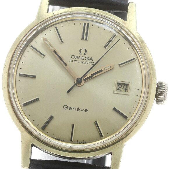 OMEGA Geneve Date Cal.1481 gold Dial Automatic Men's Watch - Picture 1 of 7